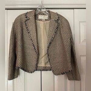 Doncaster Black and Cream Tweed Cropped Jacket